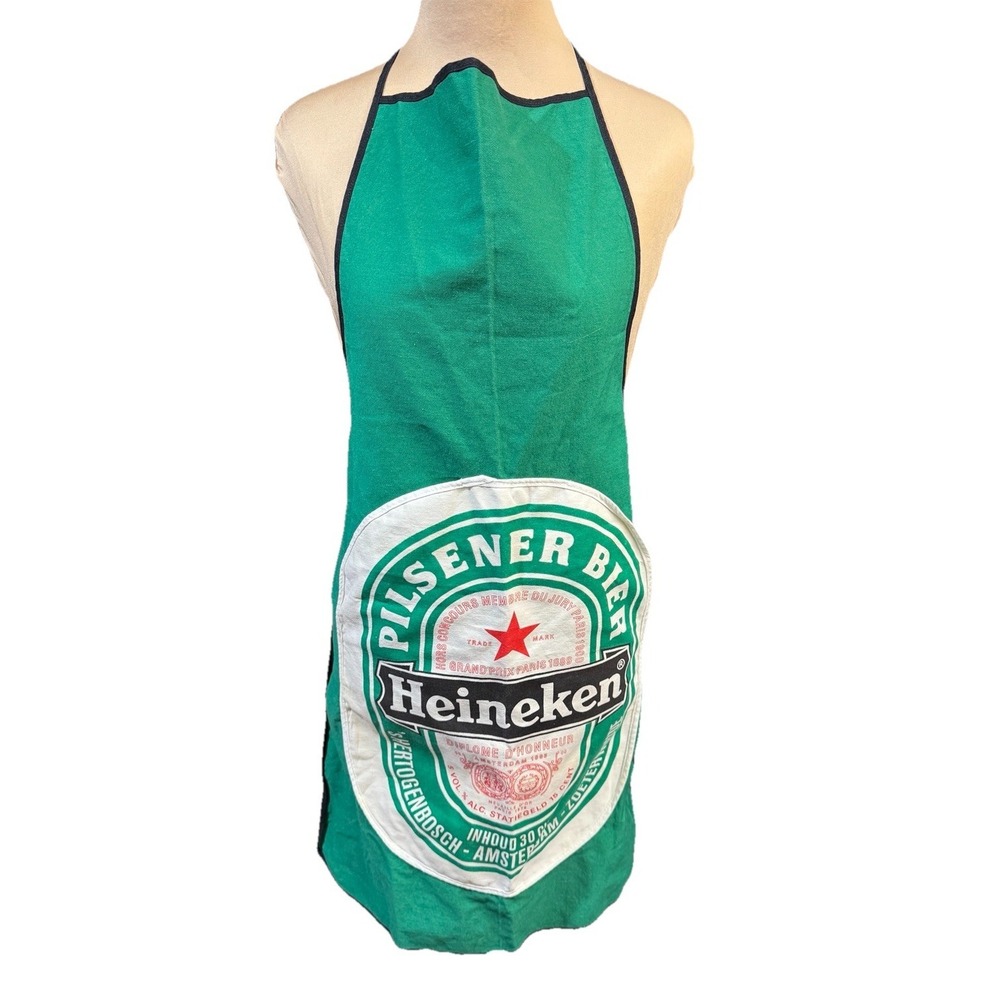 Vintage Heineken Beer Apron Pilsner Logo Beer Promo Pockets *read